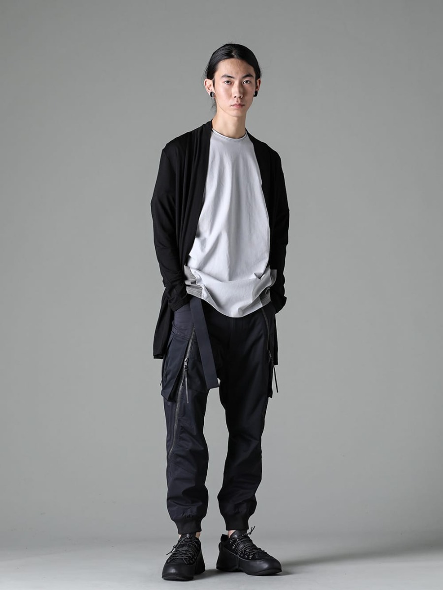 The Viridi-anne 2023SS - RW-502-Black - Solid Jersey Carde Black - RW-547-L.Gray×Shark - Dolman-T L.Gray×Shark - VI-3559-04-Black - Water Repellent Tactical Pants Black - VI-3620-09-Black - In-Heel Shoes Black 4-001