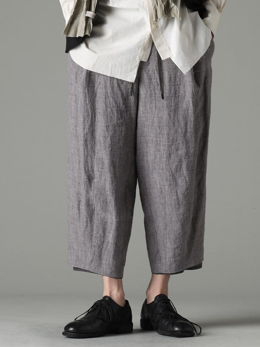 DEVOA 23SS 薄着になる季節に向けておすすめしたい一本 - PTI-STCB-Vintage-Blue Baggy Cropped Pants Ramie Vintage Blue 992X-Black Classic Derby Shoes Lace Up Single Sole - Horse Full Grain 3-001