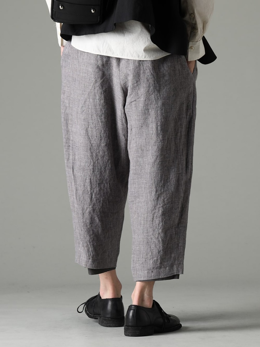 DEVOA 23SS 薄着になる季節に向けておすすめしたい一本 - PTI-STCB-Vintage-Blue Baggy Cropped Pants Ramie Vintage Blue 992X-Black Classic Derby Shoes Lace Up Single Sole - Horse Full Grain 3-003