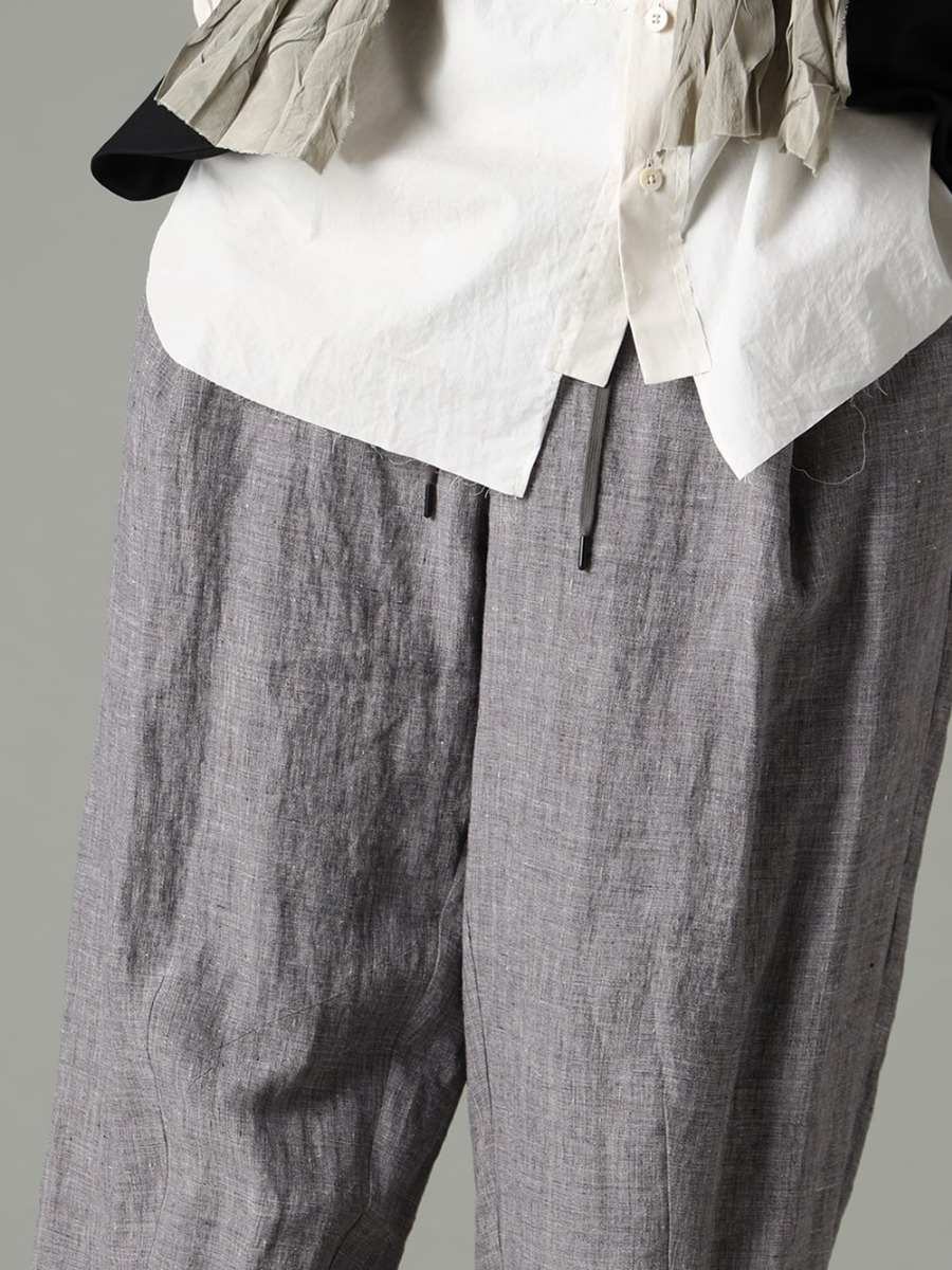 DEVOA 23SS 薄着になる季節に向けておすすめしたい一本 - PTI-STCB-Vintage-Blue Baggy Cropped Pants Ramie Vintage Blue 992X-Black Classic Derby Shoes Lace Up Single Sole - Horse Full Grain 3-004