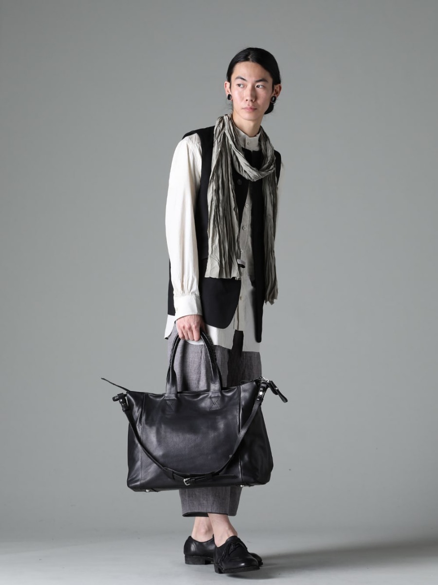 DEVOA 23SS VTK-CJCV Vest High Density Cotton 0M2310709 Mandarin collar hybrid dress shirt PTI-STCB-Vintage-Blue Baggy Cropped Pants Ramie Vintage Blue 992X-Black Classic Derby Shoes Lace Up Single Sole - Horse Full Grain co23ssch010 Combo Handle Cow Mineral  4-001