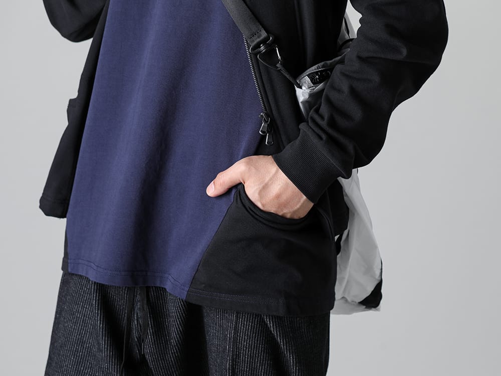 RIPVANWINKLE 2023SS Add white color for dark styling  - VI-3589-01 - Sweat Zip up Jacket - RW-547-Navy×Black - Dolman-T Navy×Black - RW-552 - Strap - RW-551 - Packable tote 2-006