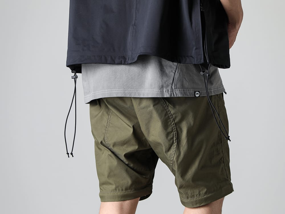 RIPVANWINKLE 2023SS Parachute pants with a 2-way specification that can also be changed into shorts - RW-509-Khaki - Parachute Pants Khaki 3-007