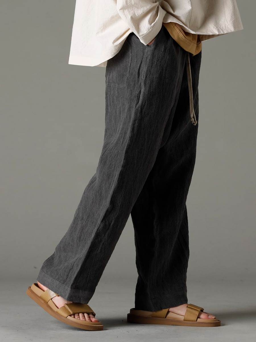 O project(オー プロジェクト) 23SS(春夏) 普段と違う新たなアプローチのアイテム -  O15TR4-DK-SUMI ジョギング トラウザー ダーク スミ ダイ フラックス ローン US9561-Tan メンズ サンダル タン 3-002