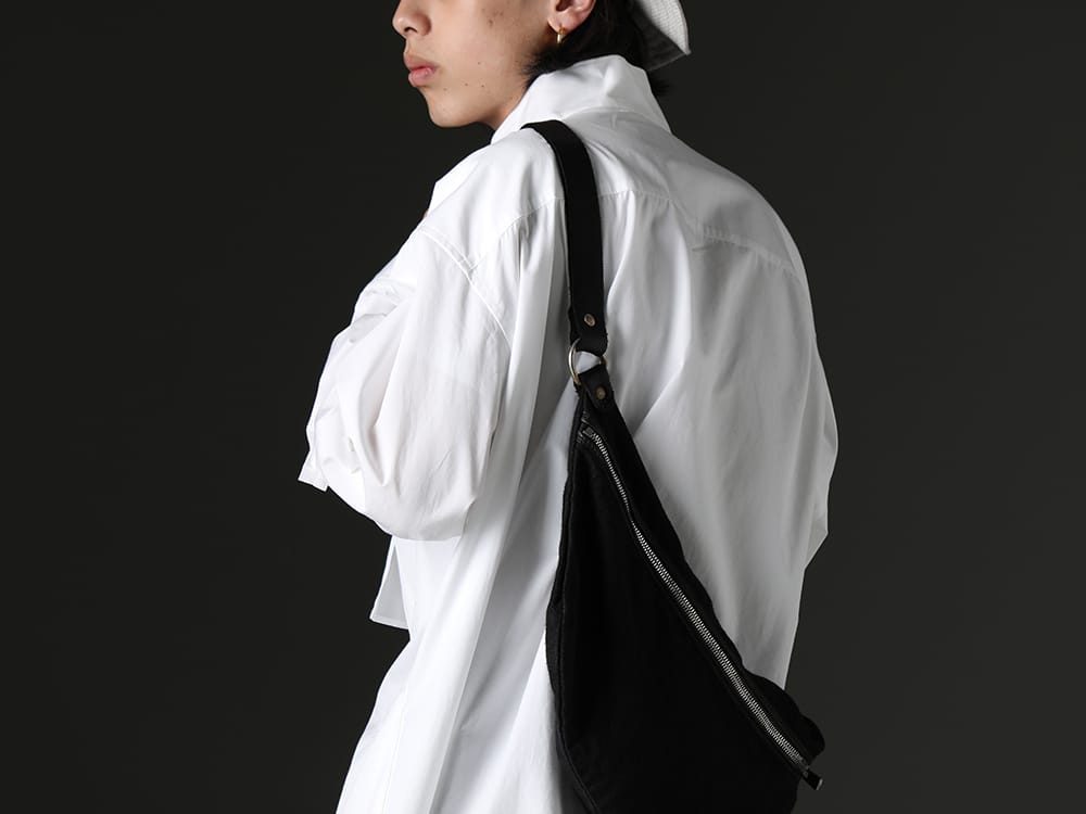 Yohji Yamamoto 2023SS - A combination of crisp white and small items for contrast. - HZ-B15-012-White(Collart Stand Blouse With Pleated Cloth White) - 2-008