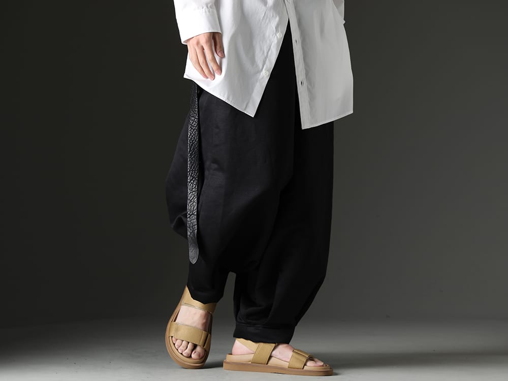 kujaku / UMA WANG 2023SS Kujaku's popular work, style with dokeshi pants. - KJ-23SS26(Dokeshi Pants) US9561-Tan(Mens Sandal Tan) - 3-001