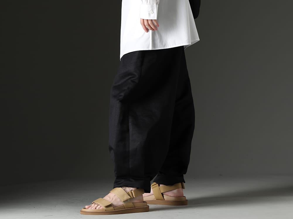 kujaku / UMA WANG 2023SS Kujaku's popular work, style with dokeshi pants. - KJ-23SS26(Dokeshi Pants) US9561-Tan(Mens Sandal Tan) - 3-002