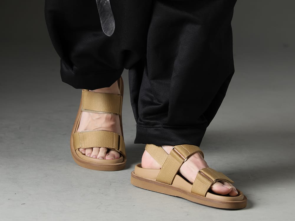 UMA WANG 2023SS Kujaku's popular work, style with dokeshi pants. - US9561-Tan(Mens Sandal Tan) - 3-005