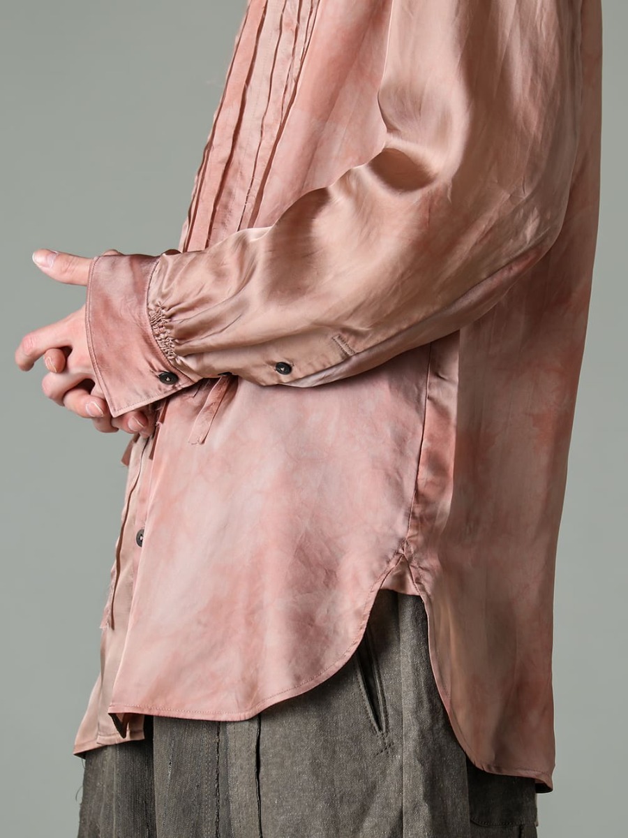 ZIGGY CHEN 23SS The Cupra twill dress shirt has both a sexy, elegant look and a decadent element.  - RG1018TI-VINTAGE-SILVER-RG1018TI Vintage / Silver - 0M2310712-Histogramic striped shirt 2-005