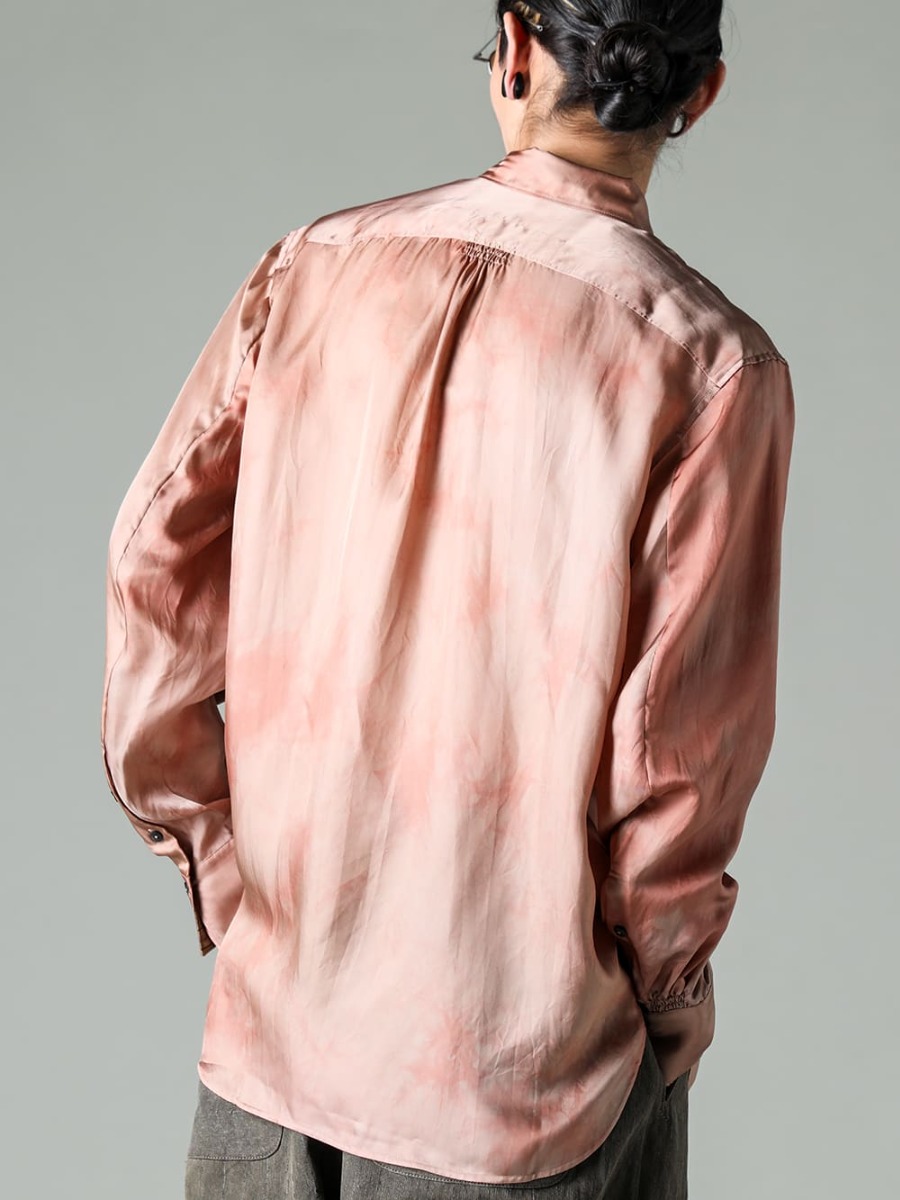 ZIGGY CHEN 23SS The Cupra twill dress shirt has both a sexy, elegant look and a decadent element.  - RG1018TI-VINTAGE-SILVER-RG1018TI Vintage / Silver - 0M2310712-Histogramic striped shirt 2-006