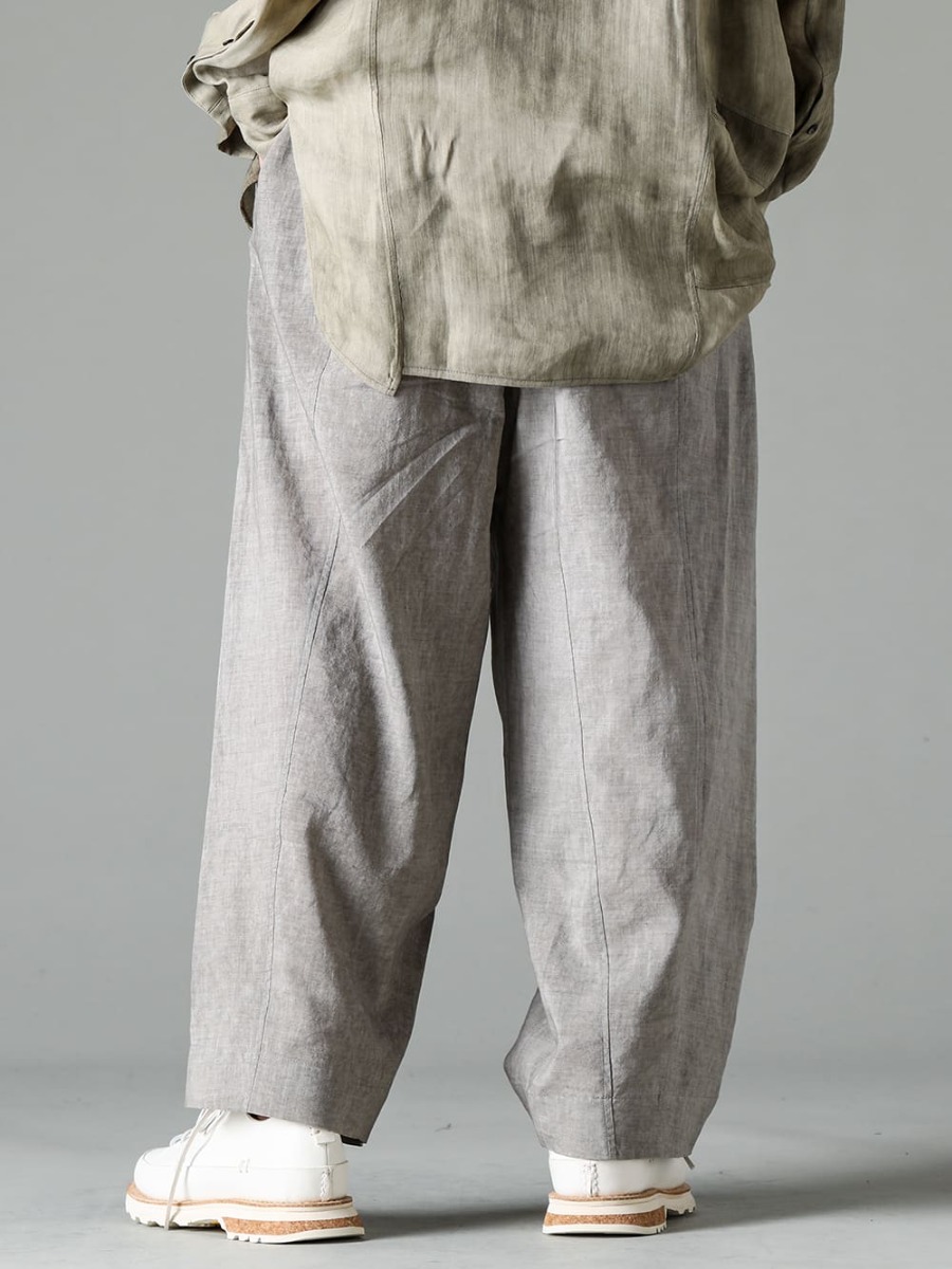 ZIGGY CHEN-ジギーチェン シーズン 真夏でも快適に着用可能！ 脅威の通気性を誇るフルレングストラウザー - 0M2310528-プリーツテーパードトラウザーズ - Lugged-Runner-FEIT ラガード ランナー 3-003