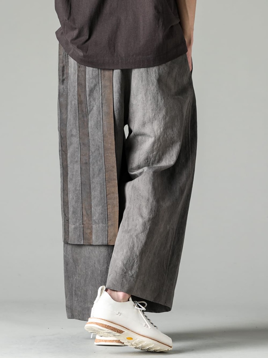 ZIGGY CHEN-ジギーチェン 23SS(春夏) 目を引く変形デザインのパンツ - 0M2310520-プリーツワイド トラウザーズ - Lugged-Runner-FEIT ラガード ランナー 3-003