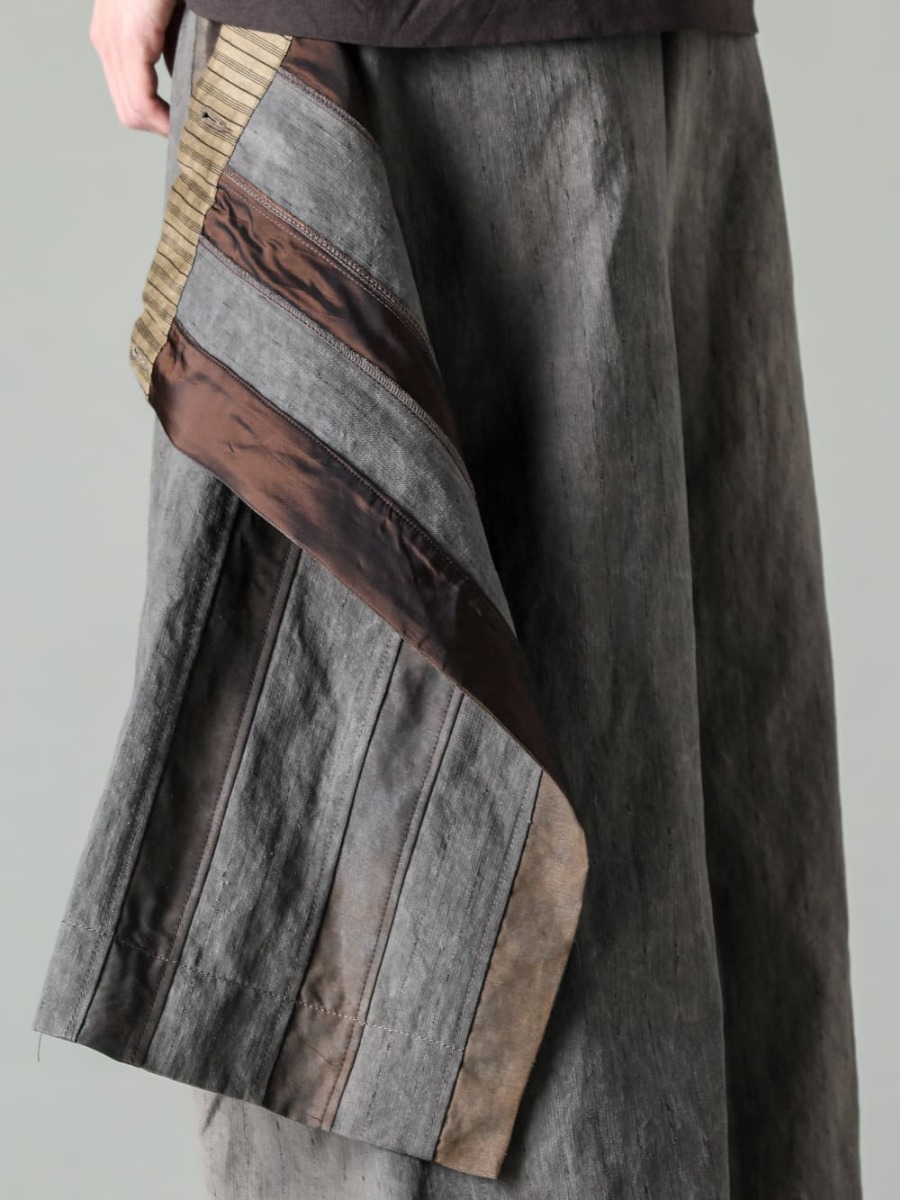 ZIGGY CHEN-ジギーチェン 23SS(春夏) 目を引く変形デザインのパンツ - 0M2310520-プリーツワイド トラウザーズ - Lugged-Runner-FEIT ラガード ランナー 3-005