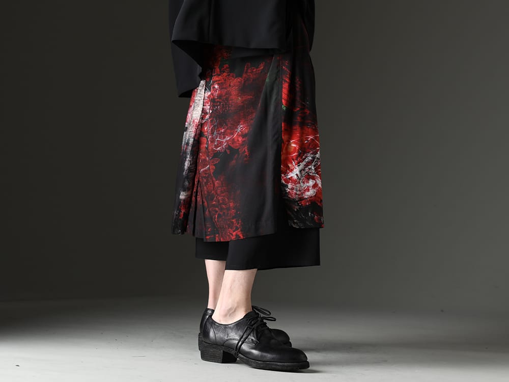 Ground Y / GUIDI 2023SS Highly designed piece with vivid flower graphics - GI-P13-216(Enka(Flower) 3Way Wrap Pants) 792Z(Classic Derby Shoes Double Sole - Horse Full Grain Leather) - 3-003