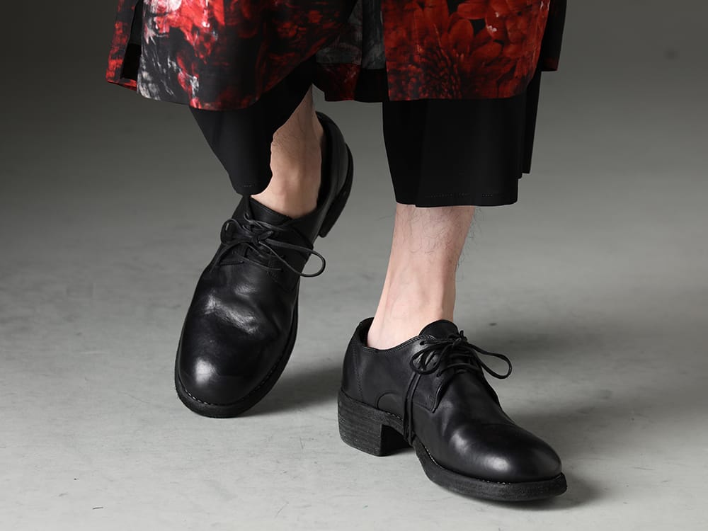 GUIDI 2023SS Highly designed piece with vivid flower graphics - 792Z(Classic Derby Shoes Double Sole - Horse Full Grain Leather) - 3-008