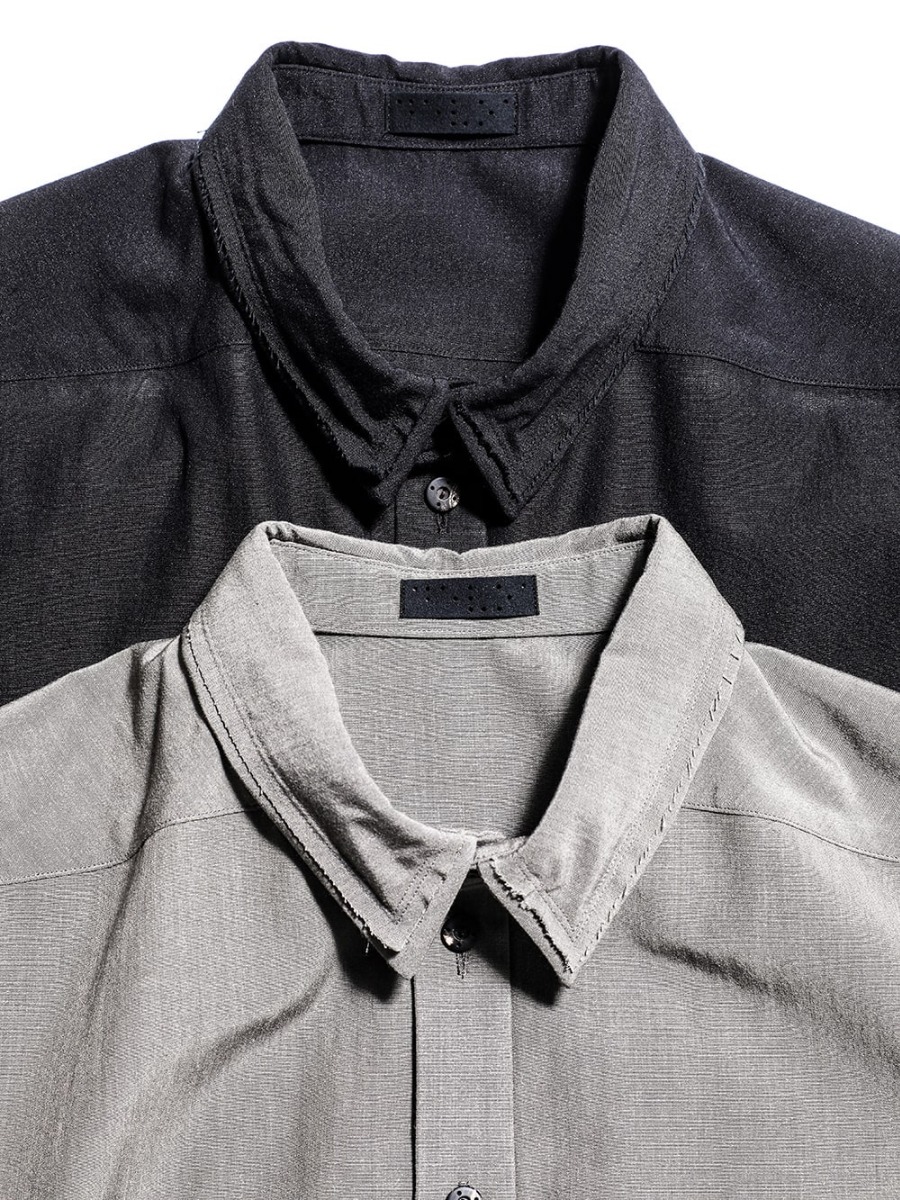 DEVOA 23SS styling Sophisticated design and detail - SHN-SVCR-Mud-Gray Shirt Cotton/silk/viscose mud gray SHN-SVCR-Black Shirt Cotton/silk/viscose Black 1-002