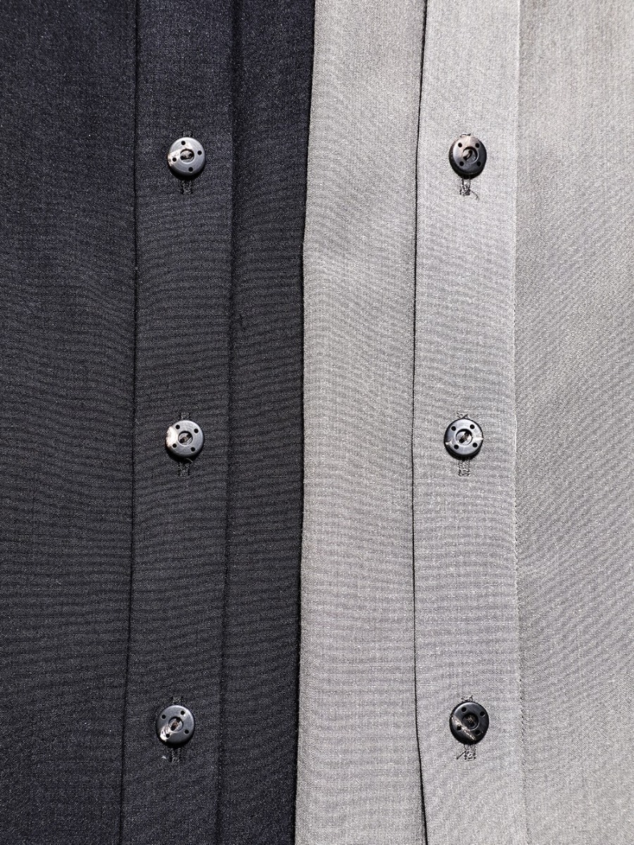DEVOA 23SS styling Sophisticated design and detail - SHN-SVCR-Mud-Gray Shirt Cotton/silk/viscose mud gray SHN-SVCR-Black Shirt Cotton/silk/viscose Black 1-003