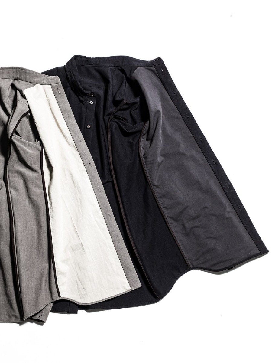 DEVOA 23SS Attention to detail that adds depth to the item SHN-SVCR-Mud-Gray Shirt Cotton/silk/viscose mud gray SHN-SVCR-Black Shirt Cotton/silk/viscose Black 3-001