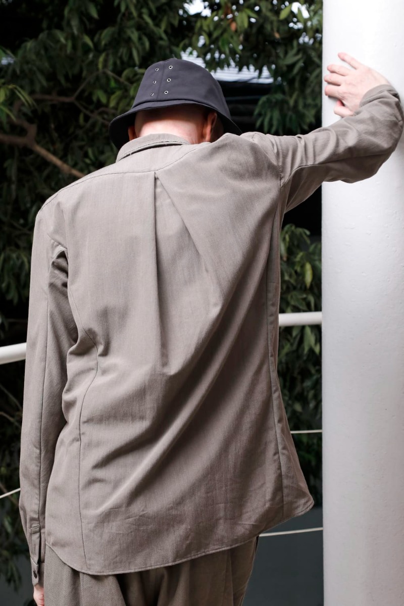 DEVOA 23SS Silhouette with both visual beauty and comfortable fit - SHN-SVCR-Black Shirt Cotton/silk/viscose Black 2-002