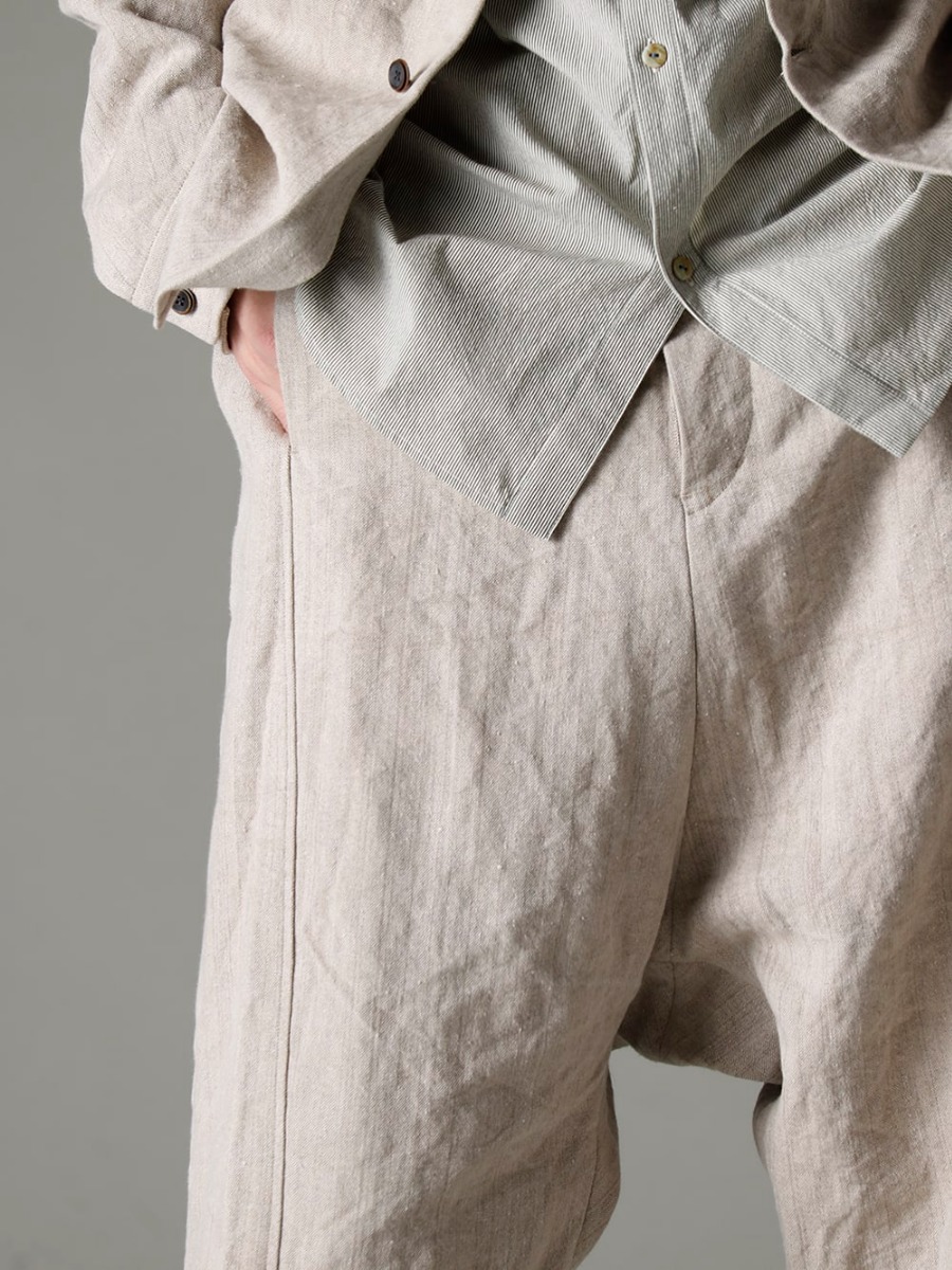 individual sentiments 23SS Cropped pants perfect for the coming season -  PA68L-LI20 Heavy Canvas Linen Cropped Pants PL10L-BLKT Orthopedic Derby Shoes Horse Full Grain Leather - PL10L 3-004