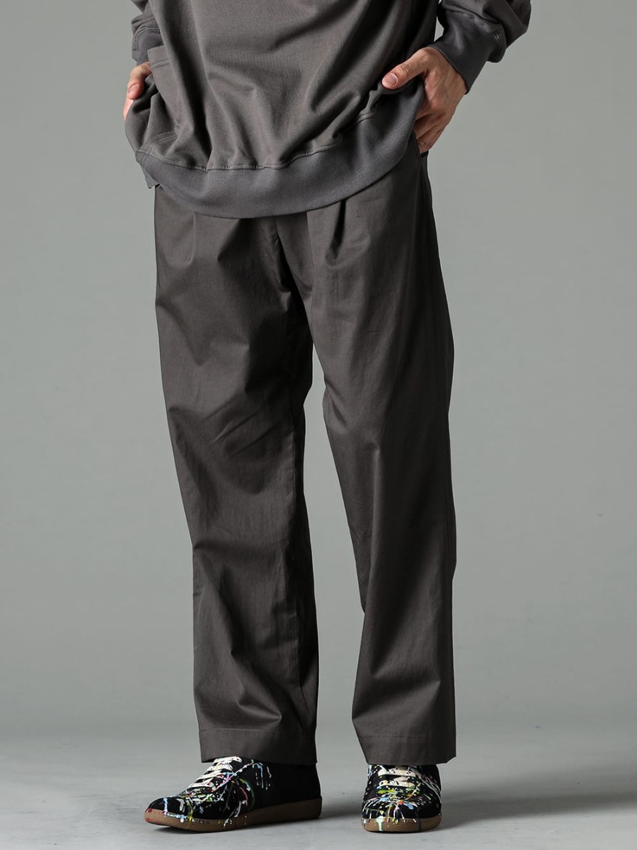 IRENISA - イレニサ 2023SS 足元は綺麗めなアイテムをセレクト - IH-23SS-P022-CSS-Olive Charcoal - セミフレア リラックス パンツ Olive Charcoal - S57WS0240-Black - レプリカ ペインター スニーカー Black 3-001