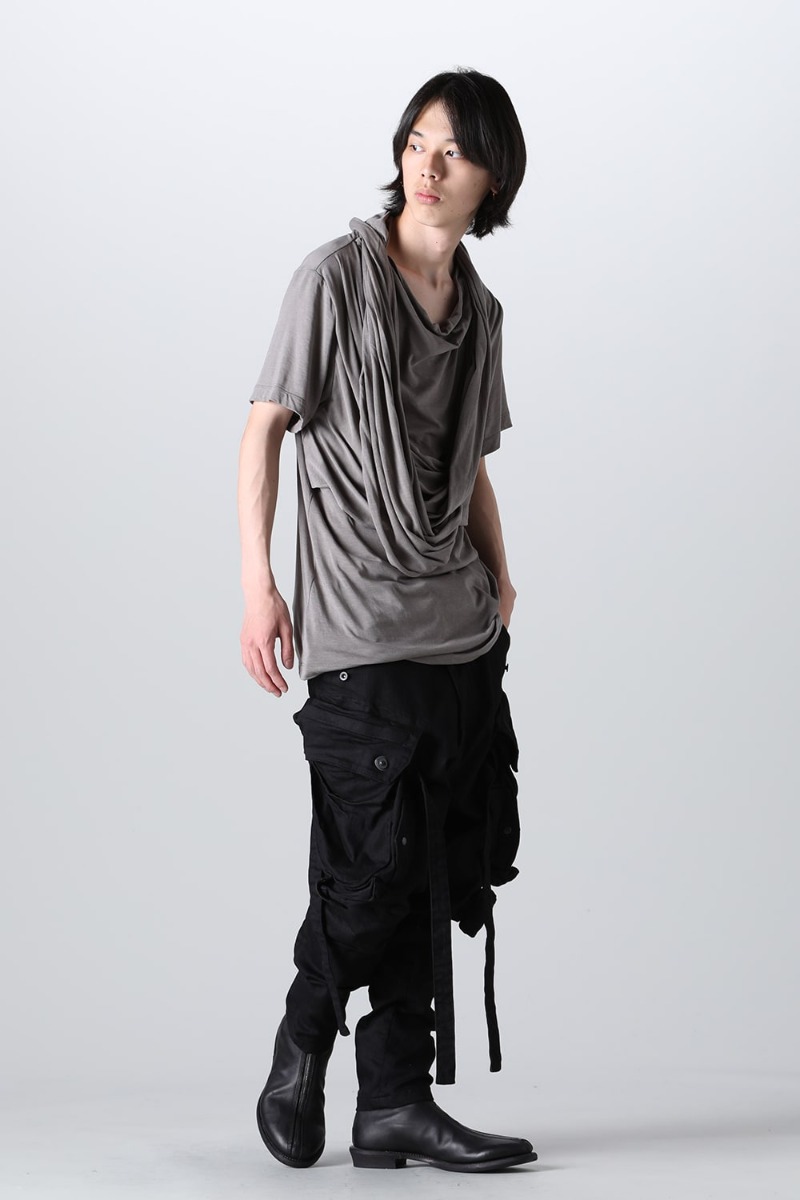 JULIUS 23SS 818PAM15-BK FASCINATE_THE R Limited 10.5oz Stretch Denim Gas Mask Cargo Pants 4-002