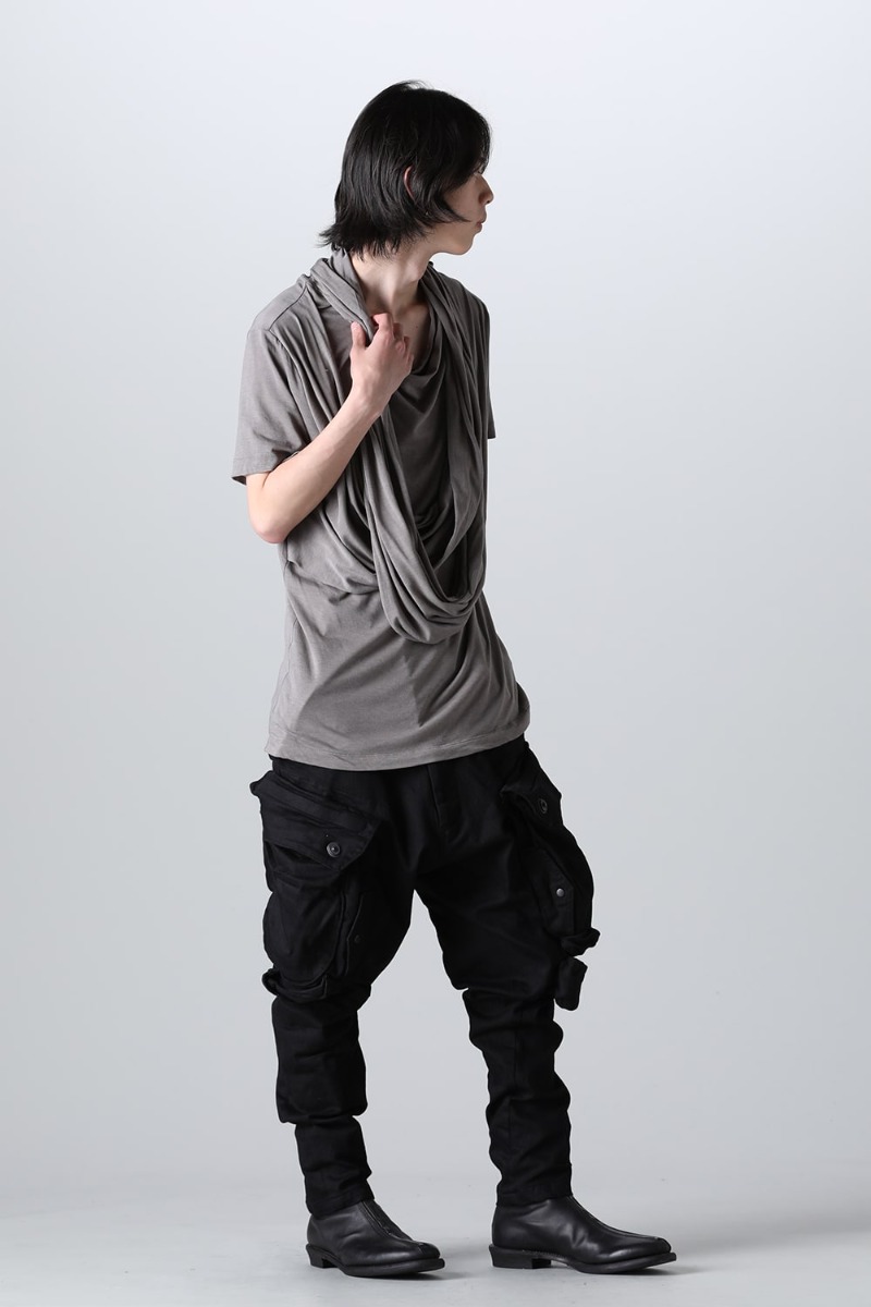 JULIUS 23SS 818PAM15-BK FASCINATE_THE R Limited 10.5oz Stretch Denim Gas Mask Cargo Pants 4-003
