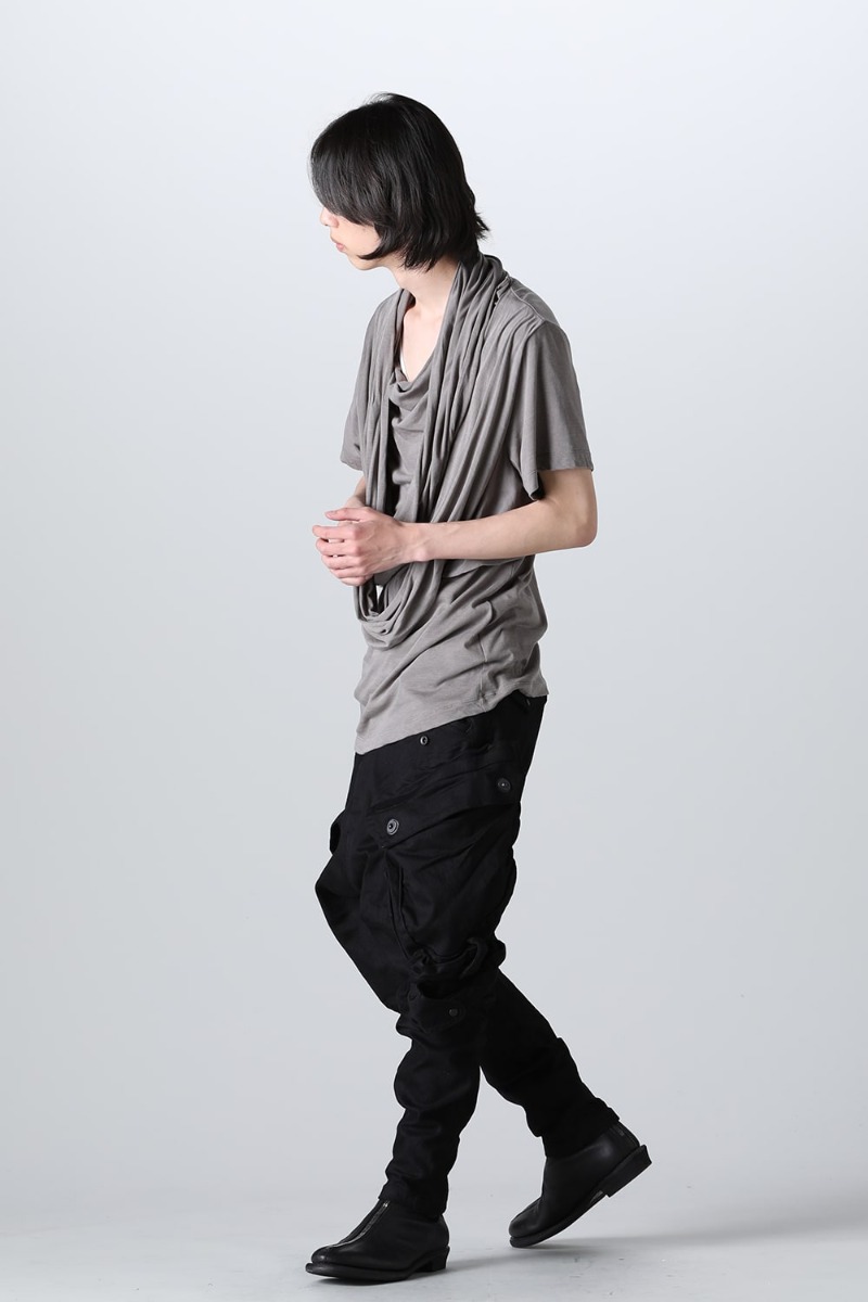 JULIUS 23SS 818PAM15-BK FASCINATE_THE R Limited 10.5oz Stretch Denim Gas Mask Cargo Pants 4-004