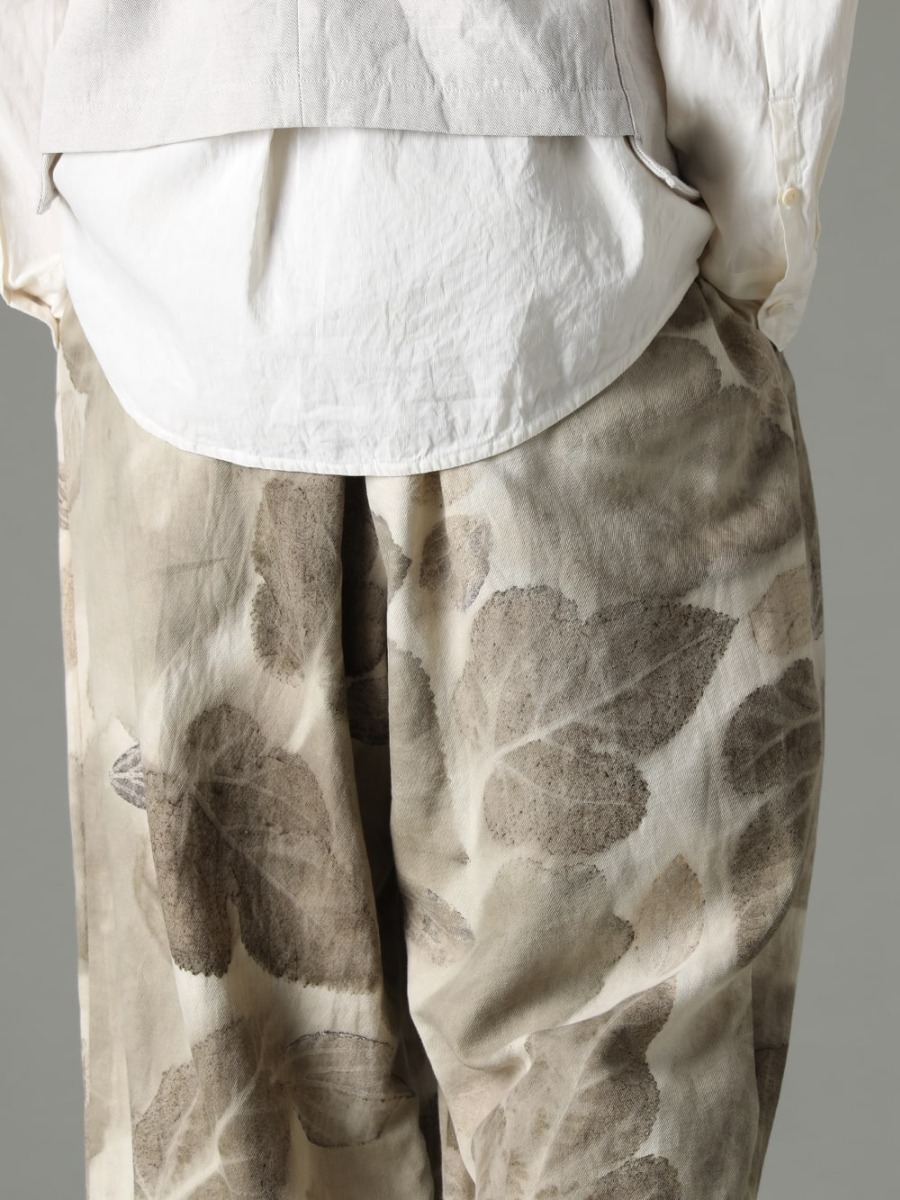 NOUSAN(ノウザン) 23SS(春夏) リーフプリントパンツでスタイルに刺激を -  villa-A-23SS-Leaf Print ヴィラ:ワイドイージーパンツ (リーフプリント) 992X-Black クラシック ダービーシューズ レースアップ シングルソール - ホース フルグレイン 3-005