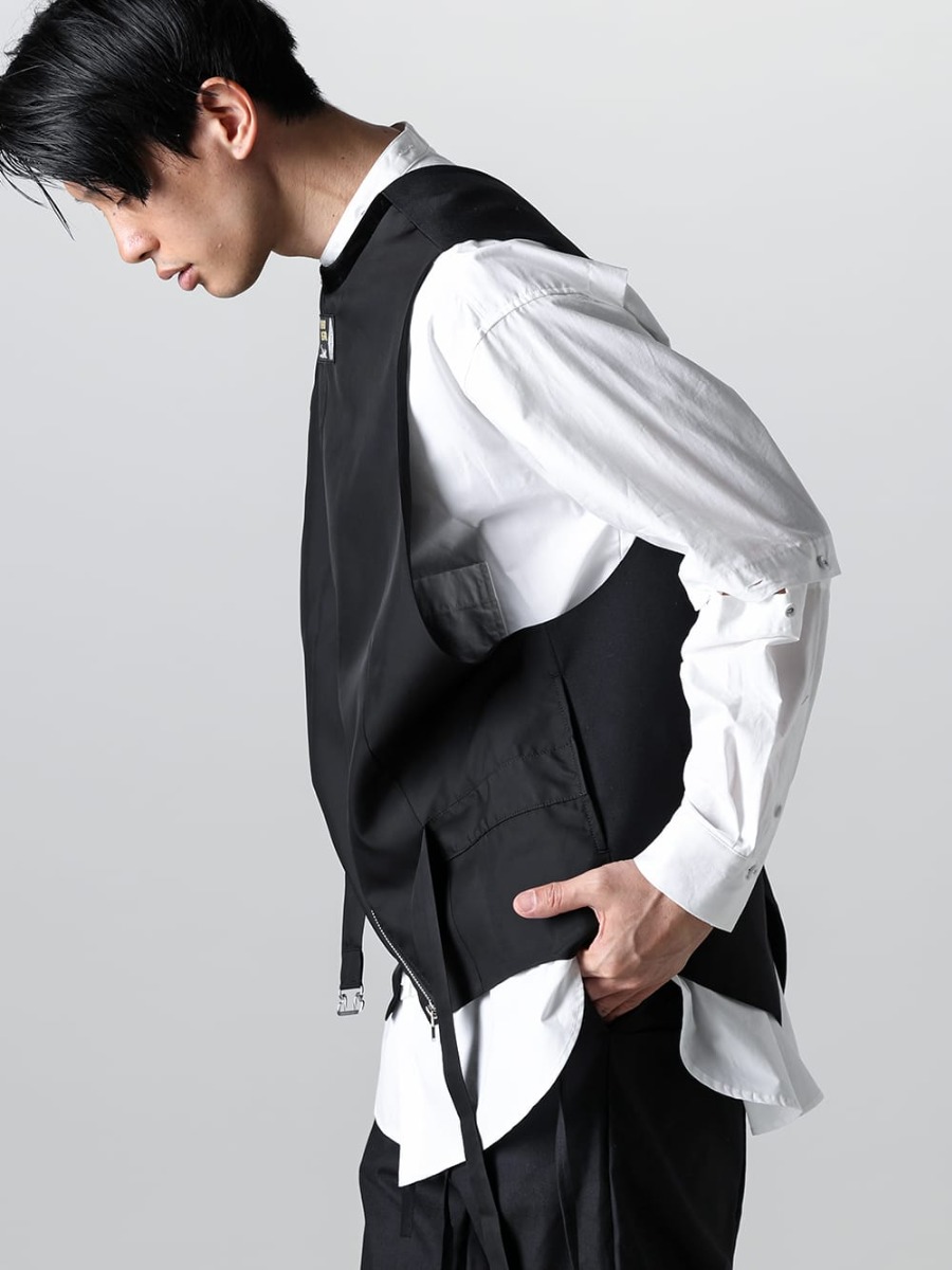 TAKAHIROMIYASHITATheSoloist - タカヒロミヤシタ ザソロイスト 2023SS 見出し2  - 画像の詳細(スタイリング全体の詳細) sj.0006bSS23 - ニューツーウェイジップリバースオッドベスト(ソリッド) - VI-3581-02 - デタッチャブル シャツ 2-001