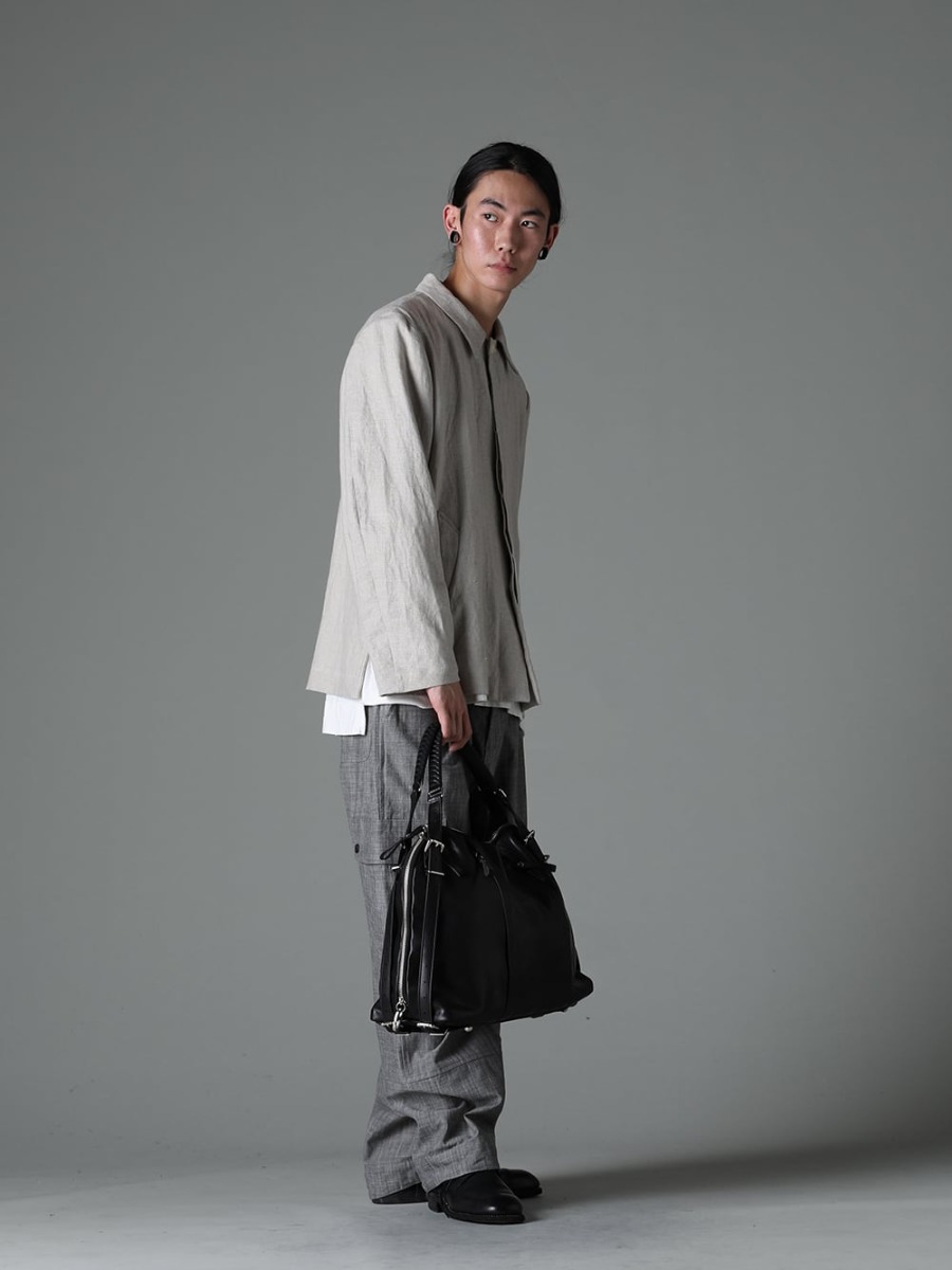 NOUSAN(ノウザン) 23SS(春夏) - 通勤からお出かけまで幅広くカバー - vincent ヴィンセント:フライフロントショートジャケット - O15TS2-KINARI 3/4 スリーブティー コットン ヘンプ ジャージー キナリ - O15TR3-GREY-SUMI カーゴ トラウザー グレイ スミ シャンブレー - 992X-Black クラシック ダービーシューズ レースアップ シングルソール - ホース フルグレイン - 992X - co11fwls010-CowMineral ロング ストーン カウ ミネラル 1-002