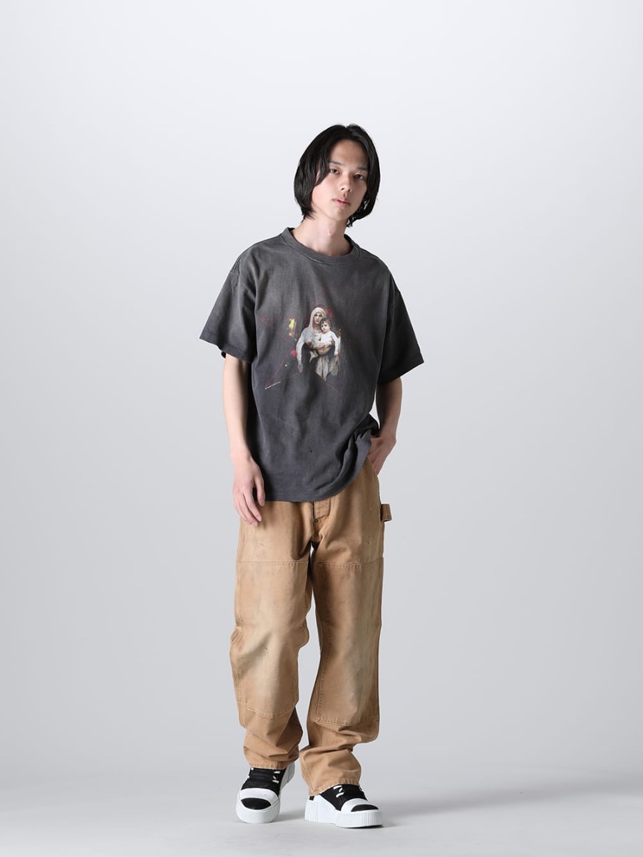 SAINT MICHAEL 2023SS - ©️SAINT M×××××× 2023春夏系列的第7弹单品发布了!现在店铺和网上销售同时开始! - SM-S23-0000-007(STR MARIA Short sleeve T-shirt) SM-S23-0000-061(DOUBLE KNEE Pants) - 1-010