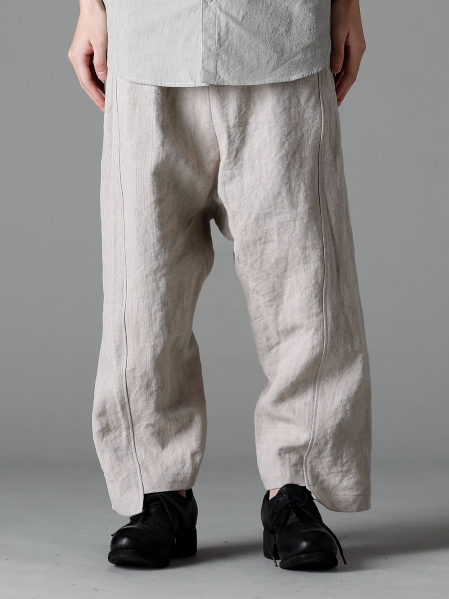 individual sentiments(インディビジュアル センチメンツ) 23SS(春夏) 全体の印象を左右するシルエットバランス - PA68L-LI20 ヘビーキャンバスリネンクロップドパンツ - PL10L-BLKT オーソピーディック ダービーシューズ ホース フルグレイン レザー - PL10L 3-001