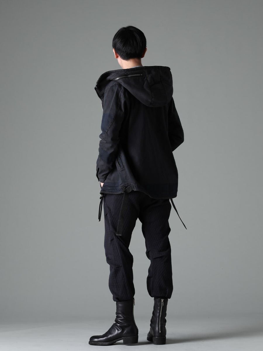 The Viridi-anne(ザ ヴィリジアン) DEVOA(デヴォア) D.HYGEN(ディーハイゲン) GUIDI(グイディ) 23SS(春夏) スタイリング 個性を引き立てる春夏コーディネート - ST104-0523S-Mud-Indigo-Brown マッド加工8ozライトストレッチデニムフーデッドジャケット マッド インディゴ ブラウン VI-3613-01-Light-Gray ダブルレイヤード Tシャツ ライトグレー PTN-DKCJ ジョガーパンツ キルトコットン / ポリエステル 788Z_H バックジップブーツ ダブルソール - ホース フルグレイン レザー 1-003