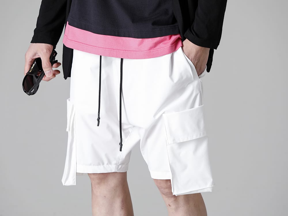 RIPVANWINKLE - リップヴァンウィンクル 2023SS ホワイトが爽やかなブッシュショーツとレングス長めのハイソックスの組み合わせ - RW-538-White - ブッシュショーツ ホワイト 3-003