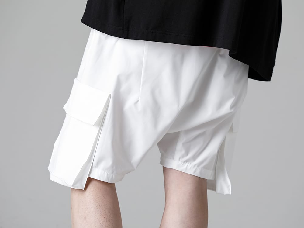 RIPVANWINKLE - リップヴァンウィンクル 2023SS ホワイトが爽やかなブッシュショーツとレングス長めのハイソックスの組み合わせ - RW-538-White - ブッシュショーツ ホワイト 3-004