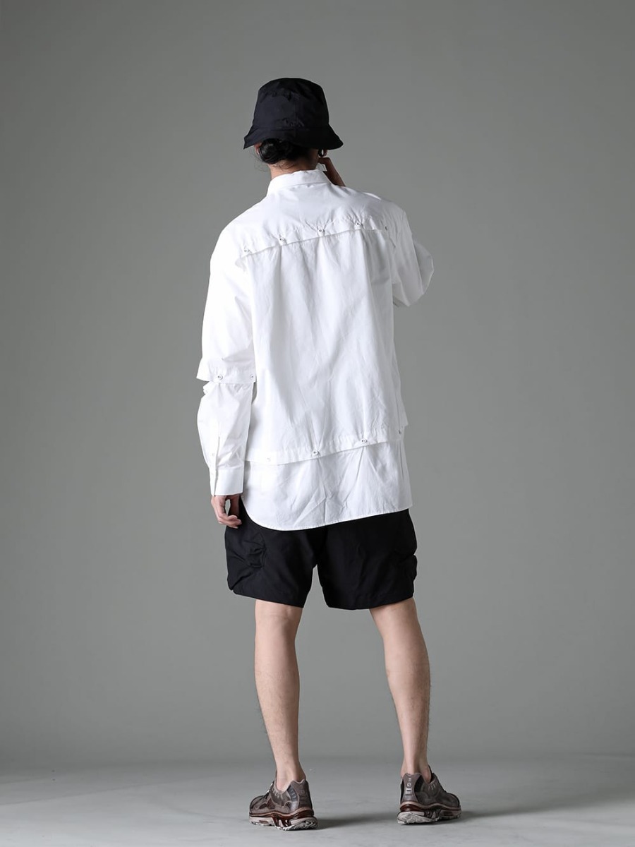 The Viridi-anne - ザ ヴィリディアン 2023SS スタイリング 長袖シャツ+ショーツのリラックススタイル - VI-3581-02 - デタッチャブル シャツ - SP29-M-Black - Nylon Stretch BDU Short Pant Black - BAMBA5-11XS-Dirty Gray - バンバ5 - 11XS - ダーティグレー - FC3-WS - Field Cover Hat 1-003