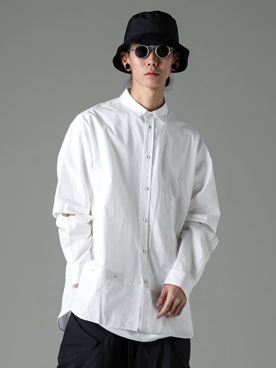 The Viridi-anne - ザ ヴィリディアン 2023SS デタッチャブル仕様で使い勝手の良い白シャツ  - 襟、袖、裾のパーツがボタンで着脱可能なデタッチャブルシャツ。 VI-3581-02 - デタッチャブル シャツ - FC3-WS - Field Cover Hat - RG2001TVA-Gold-Silver-D.Gray - リガーズ コラボレーション サングラス 2-001
