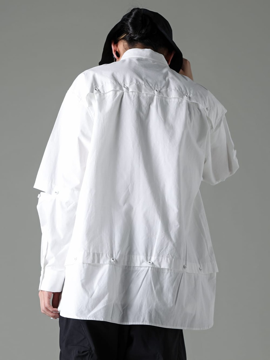 The Viridi-anne - ザ ヴィリディアン 2023SS デタッチャブル仕様で使い勝手の良い白シャツ  - VI-3581-02 - デタッチャブル シャツ - FC3-WS - Field Cover Hat 2-003