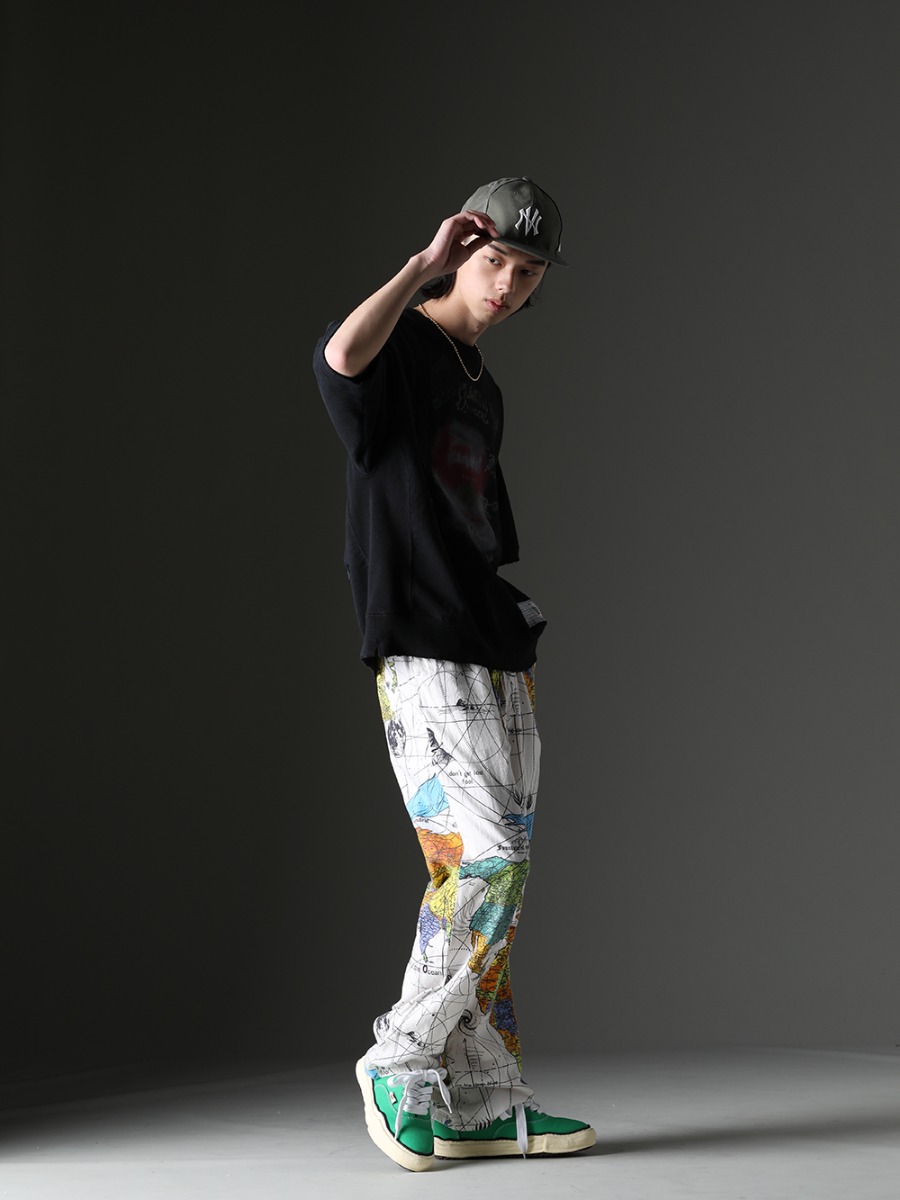 Maison MIHARAYASUHIRO / SAINT MICHAEL / NVCLEAR / TAKAHIROMIYASHITATheSoloist. - Casual outfit with highly designed graphics - A10TS681-Black(Suspender Tee) NV_002-Vintage-Green(NV LOGO FR ARMY COTTON CAP VINTAGE GREEN) sa.0038SS23-Gold(sa.ball chain necklace. -S- regular Gold) sa.0037SS23-Gold(bone shaped carabiner bracelet.-L- Gold) sa.0036SS23-Gold(bone shaped carabiner bracelet.-S- Gold) SM-S23-0000-083(©SAINT M×××××× × Dr. Woo WORLD MAP Pajama Pants) A09FW735-Green(BAKER Original sole canvas Low-Top sneakers Vintage like Sole Green) - 1-002