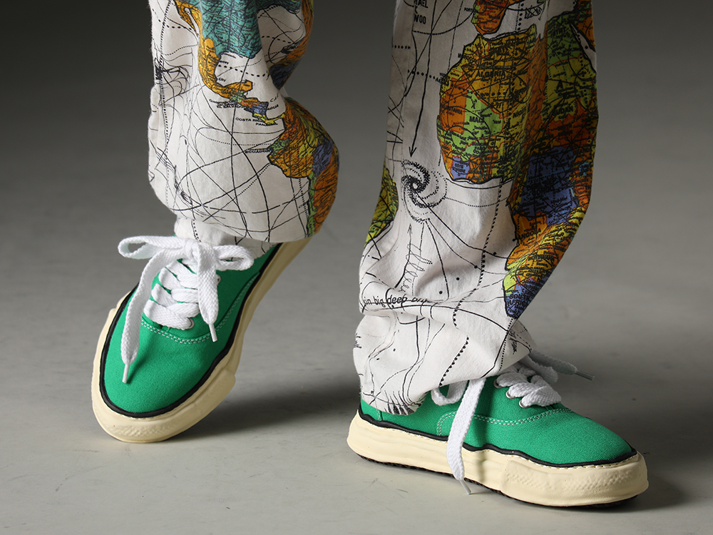 Maison MIHARAYASUHIRO - Pajama pants with an interesting design - A09FW735-Green(BAKER Original sole canvas Low-Top sneakers Vintage like Sole Green) - 3-007
