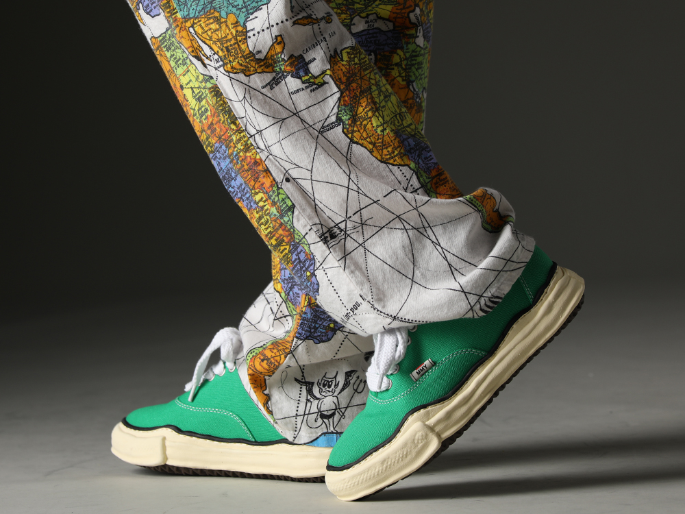 Maison MIHARAYASUHIRO - Pajama pants with an interesting design - A09FW735-Green(BAKER Original sole canvas Low-Top sneakers Vintage like Sole Green) - 3-008