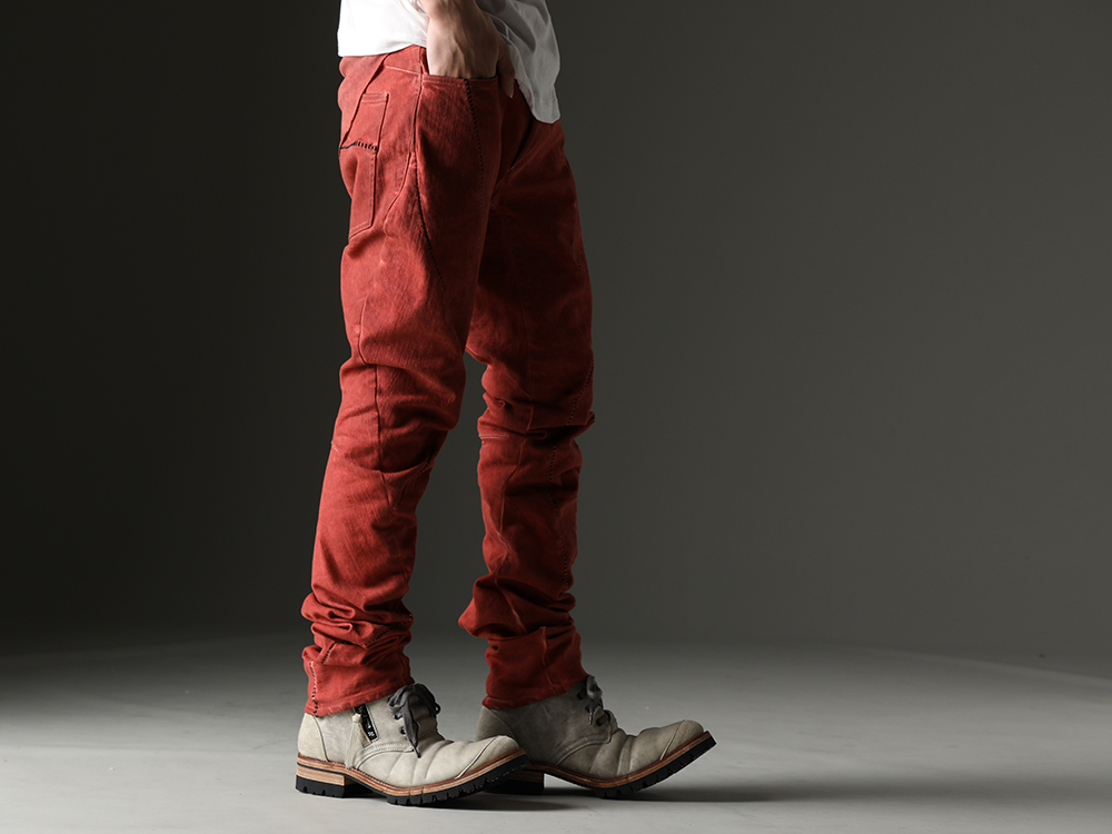 D.HYGEN - Unique Pattern Making Full of Brand Style  - ST107-0123S-Brick(Hyper Stretch Cotton Denim Overlock Twist Curve Slim Trousers Brick) ST109-0122S-Dusty-White(Horse Leathe Sneaker Derbyy Shoes Dusty White) - 3-002