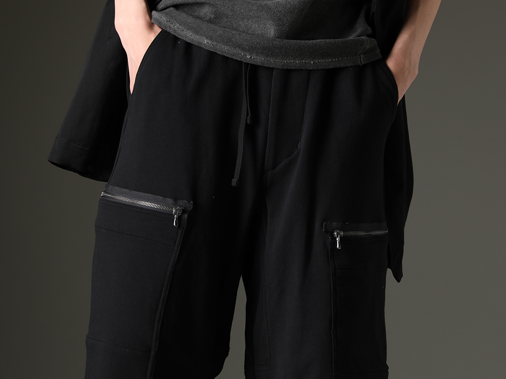 Julius - Selected cotton sweatshirt cargo shorts that are comfortable and pleasant to wear. - 819PAM9-black(Cotton Sweat Cargo Shorts Black) - 3-004