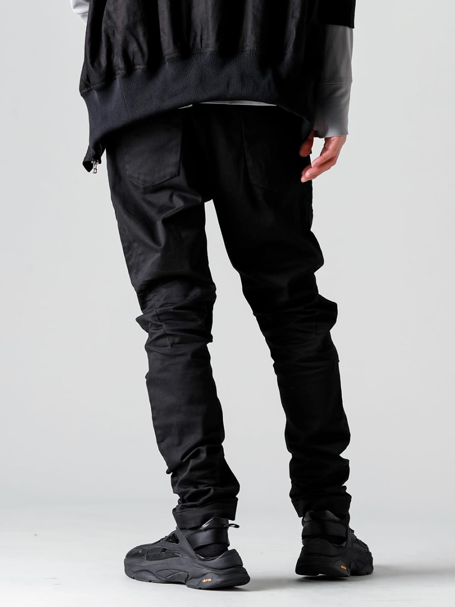 RIPVANWINKLE 2023SS Solid black light-crash jeans that are different from pure black - RW-507 - Light Crash Jeans Solid Black - SCV879C001 - Fair Wind Light 3-003