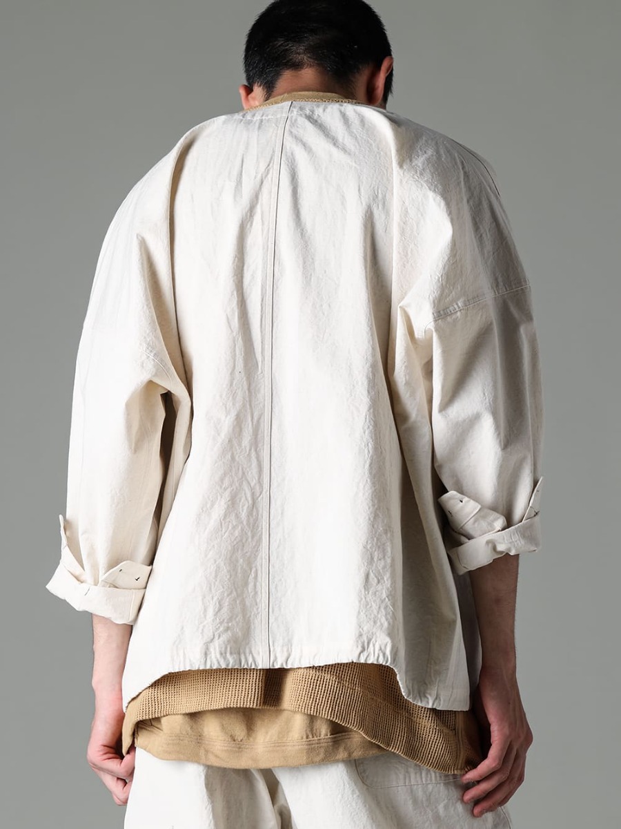 O PROJECT 23SS (Spring-Summer) Coverall that can be worn year-round if worn as an inner layer - O15SRT2-KINARI-Coverall Shirt Kinari Fine Canvas - O15TS1-mesh-YELLOW-BEIGE-SS TEE Cotton Mesh Yellow Beige - O15TT1-YELLOW-BEIGE-Sleeveless Tee Cotton Hemp Je 2-005