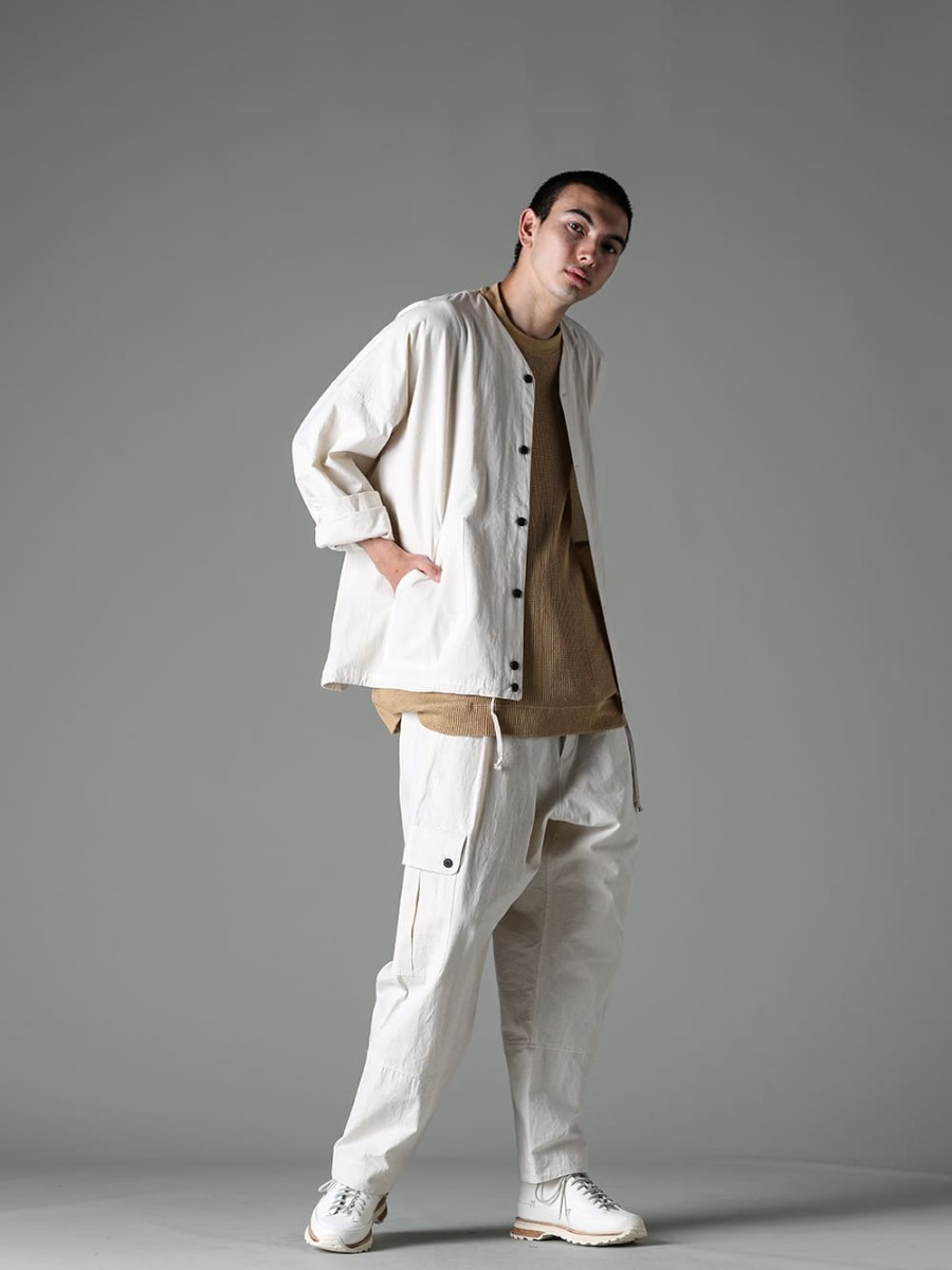  O PROJECT 23SS(Spring-Summer) Recommended sneakers from FEIT, a shoe manufacturer that is very well known in NY - O15SRT2-KINARI-Coverall Shirt Kinari Fine Canvas - O15TS1-mesh-YELLOW-BEIGE-SS TEE Cotton Mesh Yellow Beige - O15TT1-YELLOW-BEIGE-Sleeveless Tee Cotton Hemp Jersey Yellow Beige - O15TR3-KINARI-Cargo Trousers Kinari Fine Canvas - Lugged-Runner-FEIT Lugged Runner 3-008