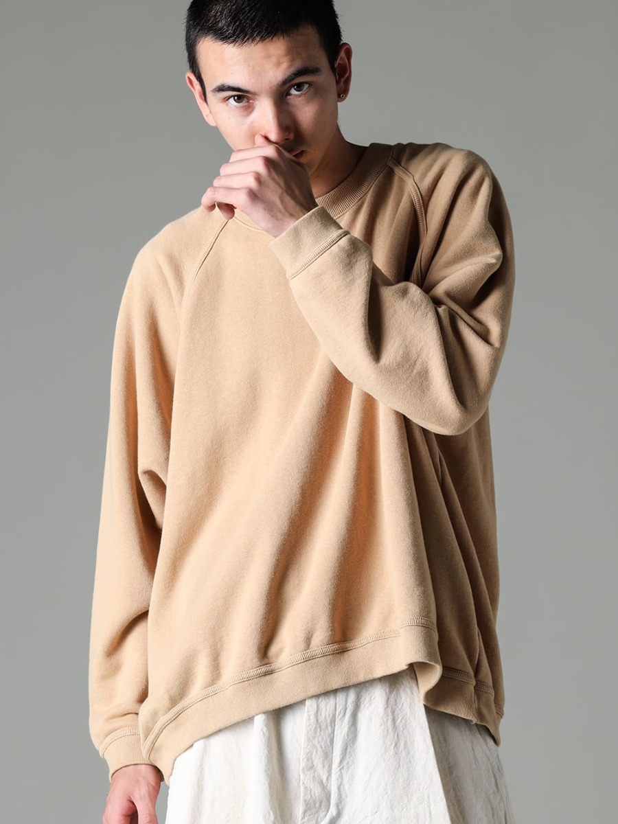 O PROJECT 23SS The ultimate in comfort and durability  - O15SW1-YELLOW-BEIGE-Crew Neck Sweatshirt Yellow Beige 2-001