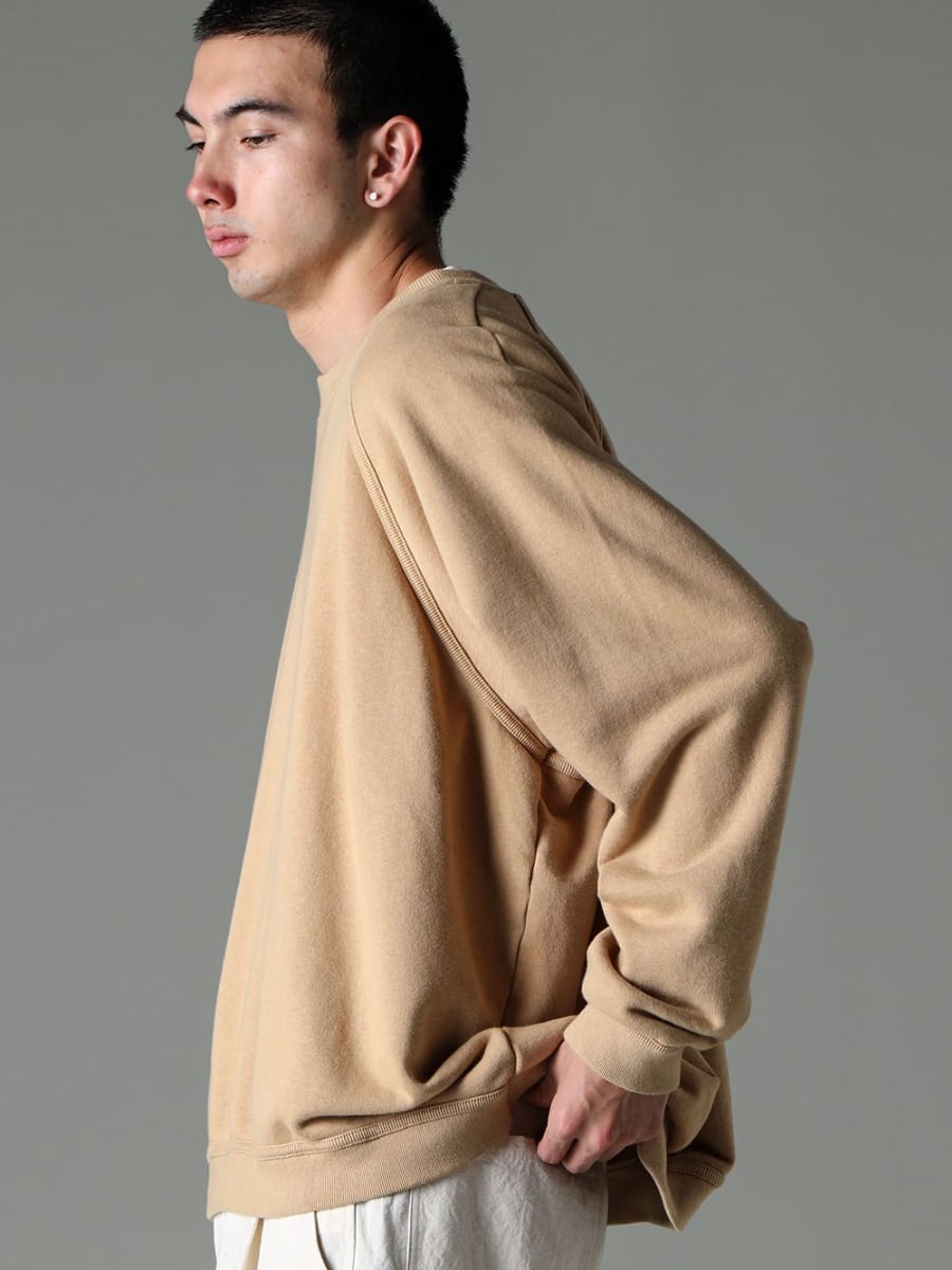 O PROJECT 23SS The ultimate in comfort and durability  - O15SW1-YELLOW-BEIGE-Crew Neck Sweatshirt Yellow Beige 2-002