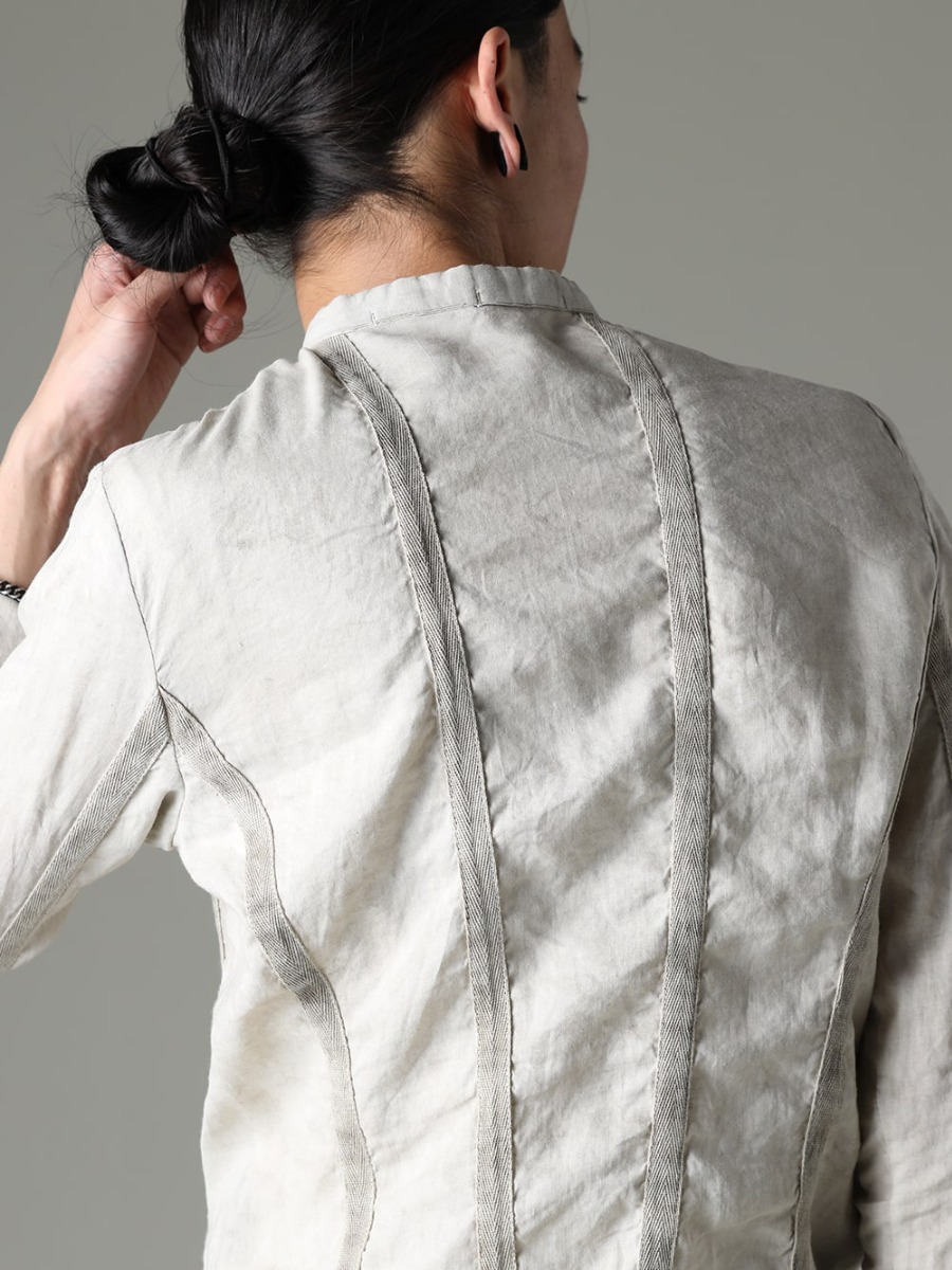 masnada 23SS Soft Ramie shirt with a touch of sexiness typical of the Italian brand  - M3059 Tape slim shirt 2-007